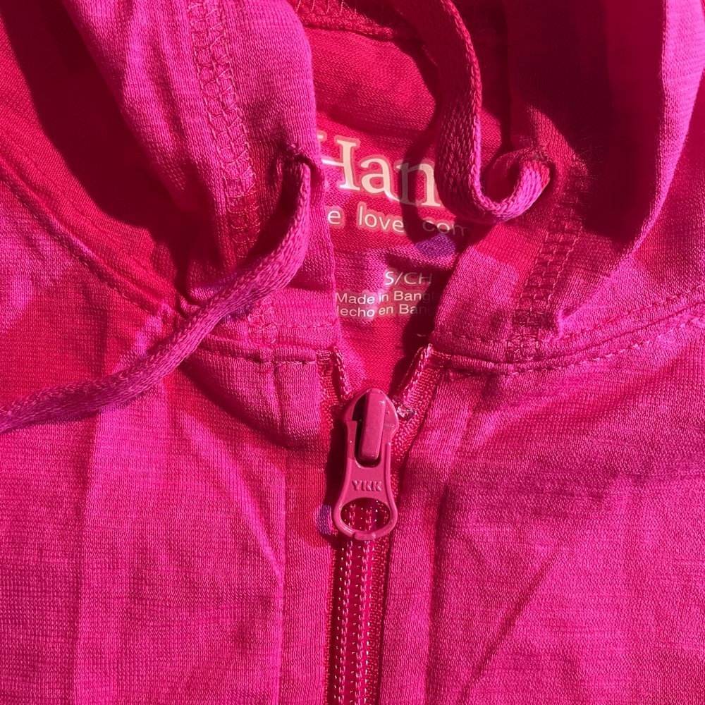 HANES woman’s zip front sweatshirt hoodie Pink Small NWOT - Picture 7 of 8